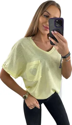Produktbild von Gelbe Baumwollbluse mit Tasche