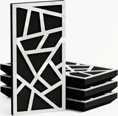 Immagine prodotto di confezione da 4 pezzi - Pannello acustico diffusivo ad assorbimento acustico stretto | 50 x 25 cm | Modello-Spessore-Colore: (SKYROSS - 53 mm | Plastica bianca lucida]