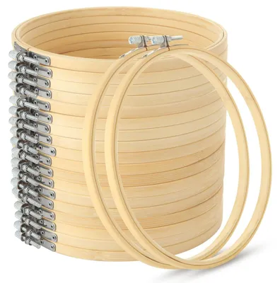 Productafbeelding van Omgoods - Set van 20 Houten Borduurframes voor DIY Projecten