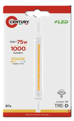 Immagine prodotto di CENTURY LED SLIM R7S 9 W 3000 K 118 x 15 mm