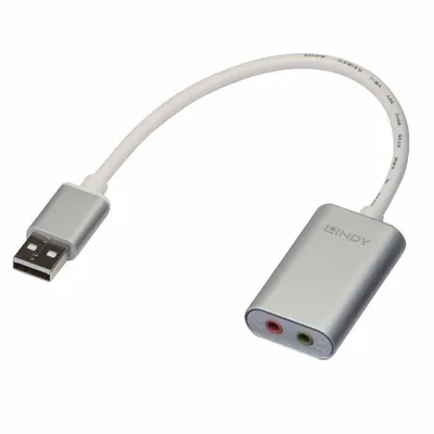 Produktbild von LINDY Audioadapter USB Typ A 3.5mm