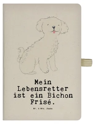 Produktbild von Mr. & Mrs. Panda notizbuch Bichon Frisé Lebensretter - Transparent - Geschenk, Adressbuch, Kladde, Reisetagebuch, A5, Tagebuch