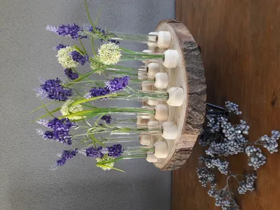 Produktbild von Reagenzglas Vase aus Holz, Packung mit 2 Stück, in zwei Größen wählbar, Größe:h.15 Ø2cm