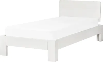 Obrázok produktu pre BELIANI Posteľ biela borovicové drevo 90 x 200 cm s čelom lamelový rošt moderný škandinávsky štýl spálňa detská izba