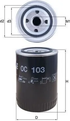 Produktbild von Ölfilter MAHLE OC 103 Anschraubfilter