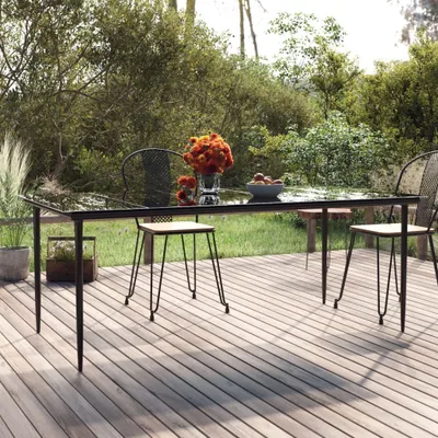 Produktbild von Maison Exclusive - Garten-Esstisch Schwarz 200x100x74 cm Stahl und Hartglas