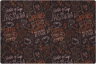 Produktbild von Küchenmatte 60x90 cm Vinylmatte Bodenmatte Dekoration - Tee und Kaffee