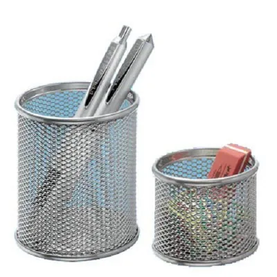 Produktbild von WEDO Stiftehalter-Set silber Metall, lackiert 8,0 / 6,0 x 8,0 / 6,0 x 8,5 / 4,8 cm