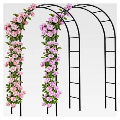 Produktbild von Rosenbogen 2er Set Metall 240x140x37cm Wetterfest Garten Rankgitter