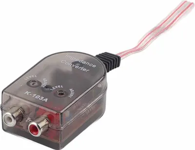 Image de Convertisseur d'impédance audio, convertisseur RCA, ABS durable pour subwoofer d'amplificateur de puissance de voiture