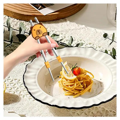 Produktbild von Essstäbchen-Trainingshilfe – Silikon-Essstäbchen-Lernwerkzeug – wiederverwendbarer Capybara-Trainer für Anfänger, Übung, Snacks, Zuhause, Kindergarten