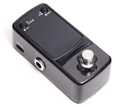 Produktbild von Gitarren-Stimmgerät, Mini-Effektpedal, True-Bypass, hohe Impedanz, Display, 3 Stimmmodi, Stimmgerät aus Zinklegierung für chromatische Gitarren und Bässe