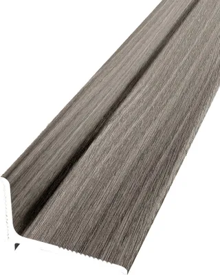 Produktbild von PROVISTON | Abschlussprofil | Breite: 21 mm | Höhe: 2 mm | Länge: 2700 mm | Aluminium Pulverbeschichtet | Wandabschlussprofil | Gerillt | Eiche grau | Selbstklebend Küberit