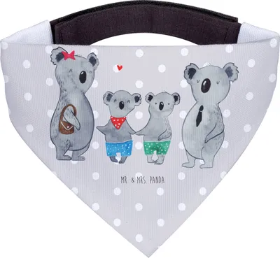 Produktbild von Mr. & Mrs. Panda Dreieckstuch Koala Familie zwei - Grau Pastell - Geschenk, Hunde Hals Tuch, Muttertag, Halstuch, Zusammen, Hundehalstuch, Bandana, Koalabär, für Hund