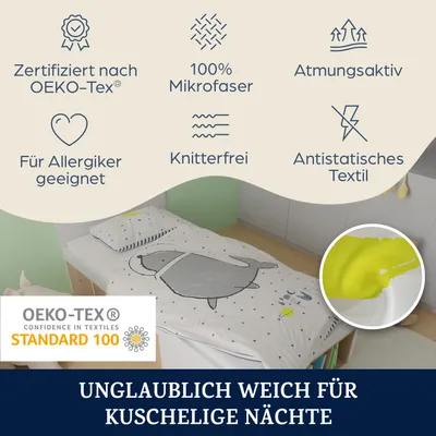 Produktbild von sleepwise Kinderbettwäsche 100x135 | Babybettwäsche Set für Kinder mit 1 Kissenbezug 40x60 cm | extraweiche Mikrofaser Kinder Bettwäsche Set für Mädchen und Junge mit Reißverschluss | Space fun