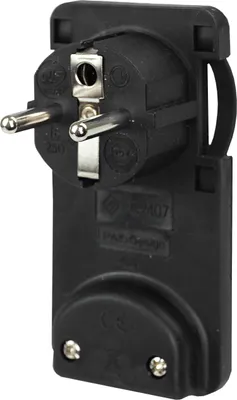 Produktbild von Winkelstecker Flachstecker Schuko Stecker Extra Flach Schutzkontakt Schwarz