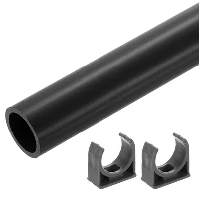 PVC-Rohr 500 mm, 21 mm Innendurchmesser, 25 mm Außendurchmesser, dunkelgrau