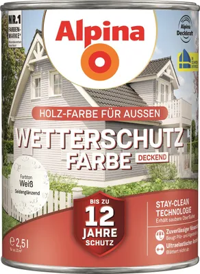 Produktbild von Alpina Wetterschutzfarbe 2,5 L weiß