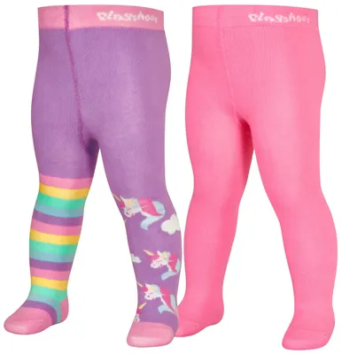 Immagine prodotto di Playshoes, calze velate unisex per bambini, set da 2, motivo unicorno, taglia 122/128