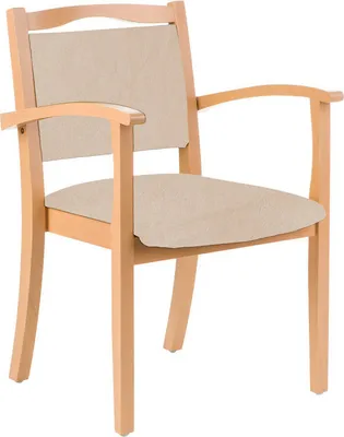 Produktbild von Seniorenstuhl mit Armlehnen Alexander Armlehnenstuhl Pflegestuhl CleanStoff Sensa Creme