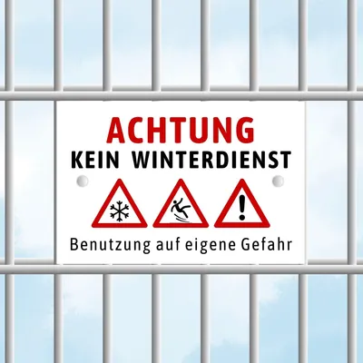 Produktbild von Zaunschild - Kein Winterdienst - Perfekt für Doppelstabmattenzäune Verzinkt