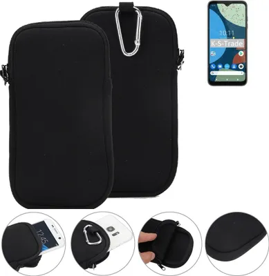 Produktbild von K-S-Trade Neopren-Hülle Handyhülle kompatibel mit Fairphone 4 Schutzhülle Neoprenhülle Sleeve Schutz-Hülle Gürtel Tasche Case Holster