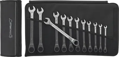Produktbild von Stahlwille Ratschenschlüssel-Satz gerade 8-19mm 12-tlg. in Rolltasche