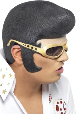 Immagine prodotto di Elvis Presley - Copricapo per costume da uomo - Lattice SM1784 (Taglia unica) (Nero/Oro)