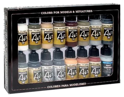 Zdjęcie produktu dla Vallejo 71.208, 17 ml, Czarny, Brązowy, Zielony, Szary, Kość słoniowa, Oliwkowy, Biały, Żółty, Matowy, Butelka