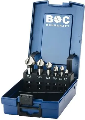 Produktbild von Bohrcraft Kegelsenker HSS DIN 335 C  in ABS-Box - 6-tlg. 6,3-8,3-10,4-12,4-16,5-20,5 mm / KS 6-K - (VPE: 1 Stk.)
