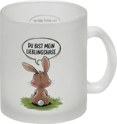 Produktbild von Du bist mein Lieblingshase Glas Tasse