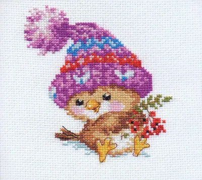 Imagen del producto de Kit bordado punto de cruz Gorrioncillo 11x12 cm