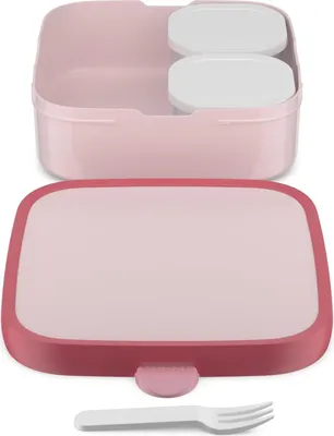 Produktbild von Mepal - Bento Brotdose Groß Campus - Bento Lunchbox für Kinder - Inklusive 2 auslaufsicheren Bento Fächern & Gabel - Bento-Fach ist mikrowellengeeignet - 1,25 l - Cool pink