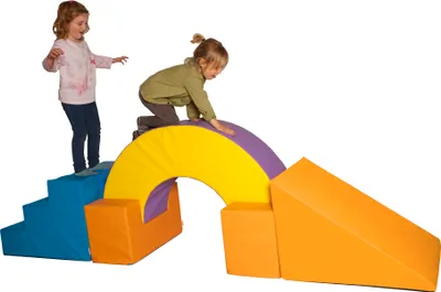 Immagine prodotto di Sumo Didactic - Morbidi blocchi da costruzione a partire da 3 anni - Set di 5 pezzi per ginnastica e psicomotricità | Igienico, antibatterico e sicuro | Giochi di abilità motoria per asilo, scuola e casa