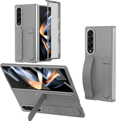 Obrázek produktu pro Vertikální pouzdro s popruhem na Samsung Galaxy Z Fold 4 5G vestavěnou ochranou displeje, úchytovým kroužkem, stojánkem a ochranou kamery Šedá
