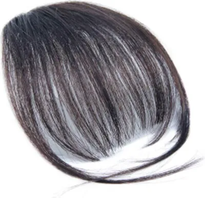 Produktbild von Clip im Haar Pony Fransen Haarteile Echthaarverlängerungen für Mädchen Frauen (natürliche Farbe)
