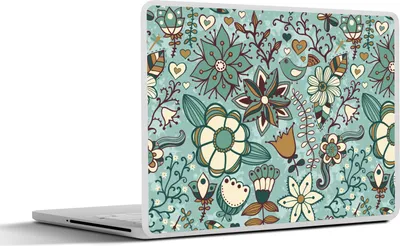 Produktbild von MuchoWow® Laptop Aufkleber Sticker Cover Bohème - Winter - Blumen - Muster 31x22.5 cm - Laptop-Deko