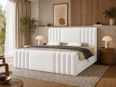 Produktbild von Emlar Boxspringbett Sava MAX 200x200 - Bett mit Matratze und Topper - Boxspringbett mit Bettkasten und Matratze - Boxspringbett Weiß (Magic Velvet 2200)
