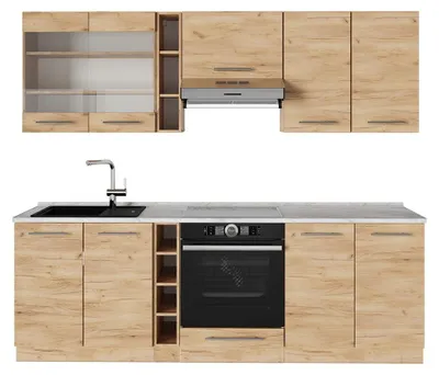 Immagine prodotto di Cucina componibile Vicco Fame-Line Rovere dorato 235 cm , PL Marmo, Model 57548