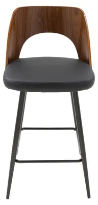 Image de SIGNATURE - Chaise de comptoir en vinyle noir L45 cm - AUSTIN