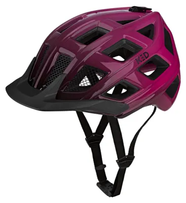 Zdjęcie produktu dla Kask rowerowy KED Crom do rowerów górskich, trekkingowych i codziennego użytku, z tylnym światłem LED, FIDLOCK,  kolor: różowy czarny błyszczący rozmiar: 52-58 (M)