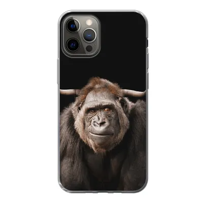Produktbild von MuchoWow® Handyhülle Schutzhülle Hülle für iPhone 12 Pro Affe - Schottischer Highlander - Schwarz Silikon Softcase Handy Hülle - Abdeckung