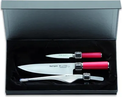 Obrázok produktu pre Dick Messerset Red Spirit Küchenmesser Gemüsemesser Büffet-Pinzette X55CrMo14