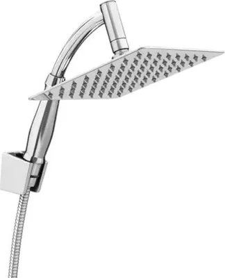 Produktbild von Regendusche XL Deluxe – Ø 28 cm – Silber – Duschkopf mit Schlauch und Halterung – Regenduschkopf – Handbrause