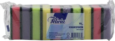 Immagine prodotto di Spugna abrasiva Felicia, assortita, 6x9 cm, 10 pezzi
