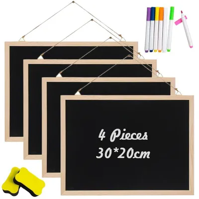 Immagine prodotto di Solidchoice - Set di 4 lavagne magnetiche con pennarelli e spugna