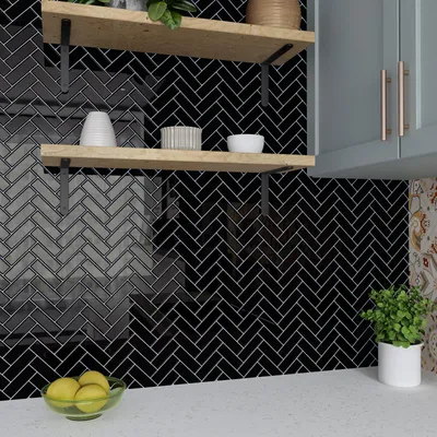 Produktbild von VaryPaper Selbstklebende Wandtafeln 3D Sticker 30x30 cm Schwarz 1,86 m²