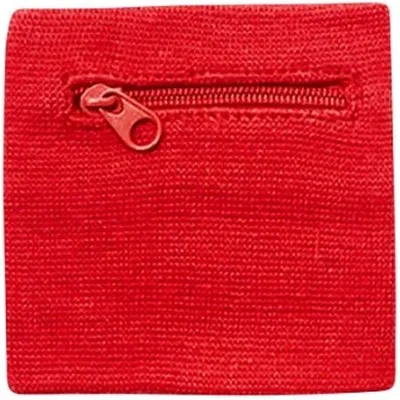 Immagine prodotto di Go Go Gadget - Fascia antisudore - Braccialetto - Fascia sportiva - Con chiusura a zip - Tasca portaoggetti - 8×8 cm - 1 pezzo - Rosso