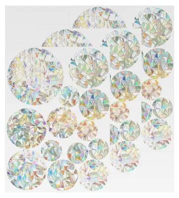 Produktbild von 39 Stück Rund Fensteraufkleber, PVC Anti-Kollisions-Aufkleber, Regenbogen Fensterfolie mit 3D Effekt