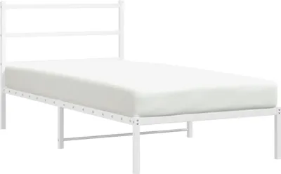 Immagine prodotto di vidaXL Struttura letto con testiera in metallo bianco 100x200 cm